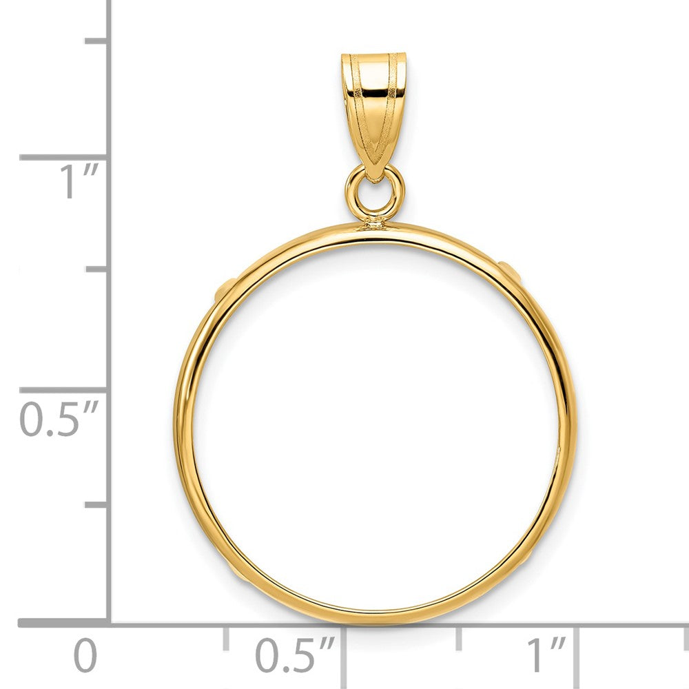 FJC Finejewelers 14 kt Yellow Gold Polished 22.0mm Prong Coin Bezel Pendant