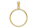 FJC Finejewelers 14 kt Yellow Gold Polished 22.0mm Prong Coin Bezel Pendant