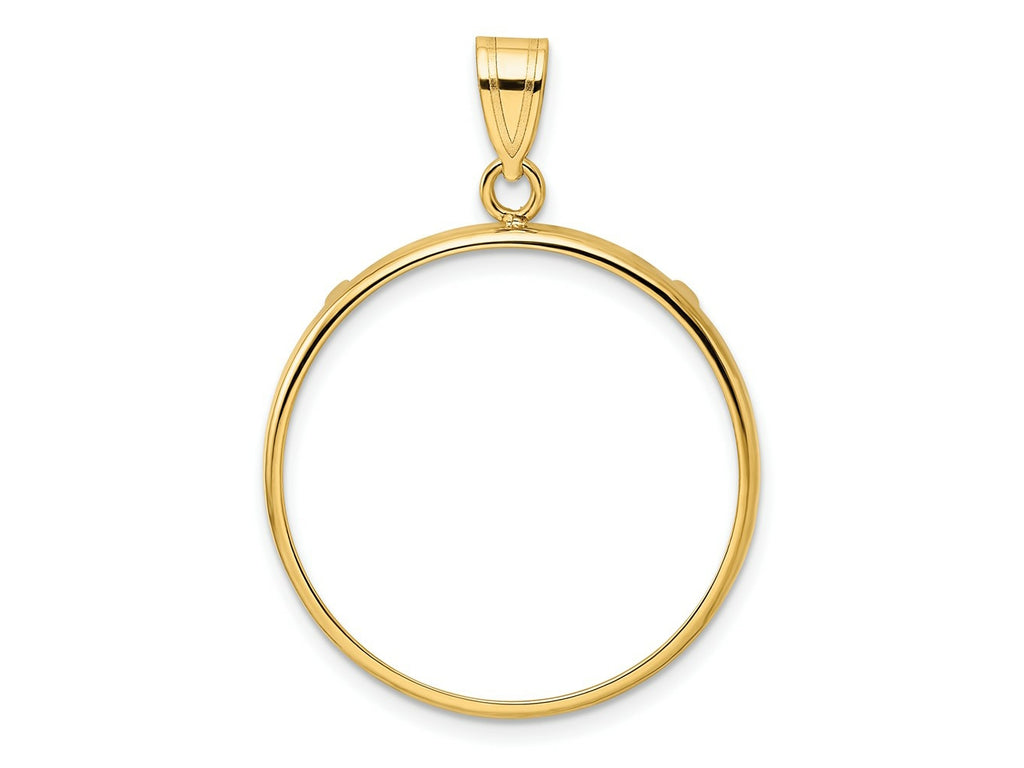 FJC Finejewelers 14 kt Yellow Gold Polished 25.0mm Prong Coin Bezel Pendant