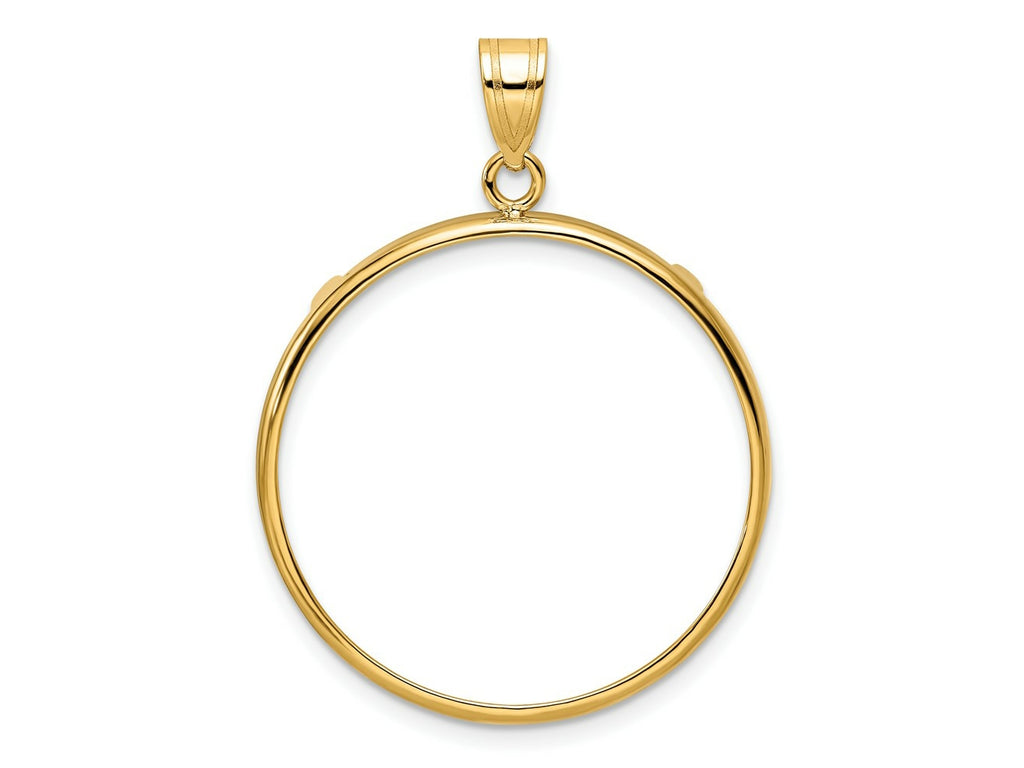 FJC Finejewelers 14 kt Yellow Gold Polished 27.0mm Prong Coin Bezel Pendant