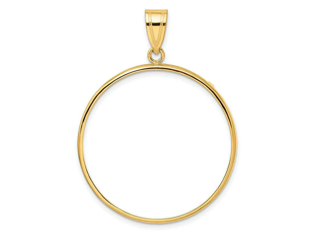FJC Finejewelers 14 kt Yellow Gold Polished 32.0mm Prong Coin Bezel Pendant