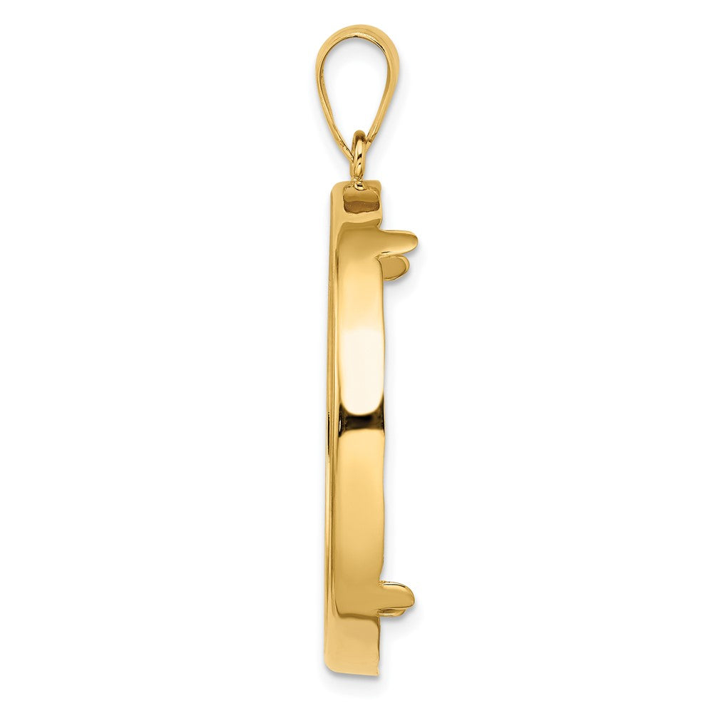 FJC Finejewelers 14 kt Yellow Gold Polished 32.7mm Prong Coin Bezel Pendant