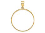 FJC Finejewelers 14 kt Yellow Gold Polished 32.7mm Prong Coin Bezel Pendant
