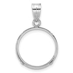FJC Finejewelers 14 kt White Gold Polished 16.5mm Prong Coin Bezel Pendant