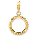 FJC Finejewelers 14 kt Yellow Gold with Twisted Wire 14.0mm Prong Coin Bezel Pendant