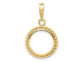 FJC Finejewelers 14 kt Yellow Gold with Twisted Wire 14.0mm Prong Coin Bezel Pendant