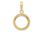 FJC Finejewelers 14 kt Yellow Gold with Twisted Wire 14.0mm Prong Coin Bezel Pendant