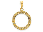 FJC Finejewelers 14 kt Yellow Gold with Twisted Wire 16.5mm Prong Coin Bezel Pendant