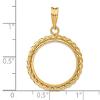 FJC Finejewelers 14 kt Yellow Gold with Twisted Wire 17.8mm Prong Coin Bezel Pendant