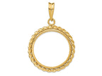 FJC Finejewelers 14 kt Yellow Gold with Twisted Wire 17.8mm Prong Coin Bezel Pendant