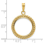 FJC Finejewelers 14 kt Yellow Gold with Twisted Wire 18.0mm Prong Coin Bezel Pendant