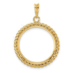 FJC Finejewelers 14 kt Yellow Gold with Twisted Wire 21.6mm Prong Coin Bezel Pendant