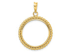 FJC Finejewelers 14 kt Yellow Gold with Twisted Wire 21.6mm Prong Coin Bezel Pendant
