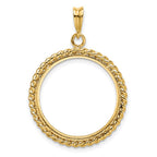 FJC Finejewelers 14 kt Yellow Gold with Twisted Wire 22.0mm Prong Coin Bezel Pendant