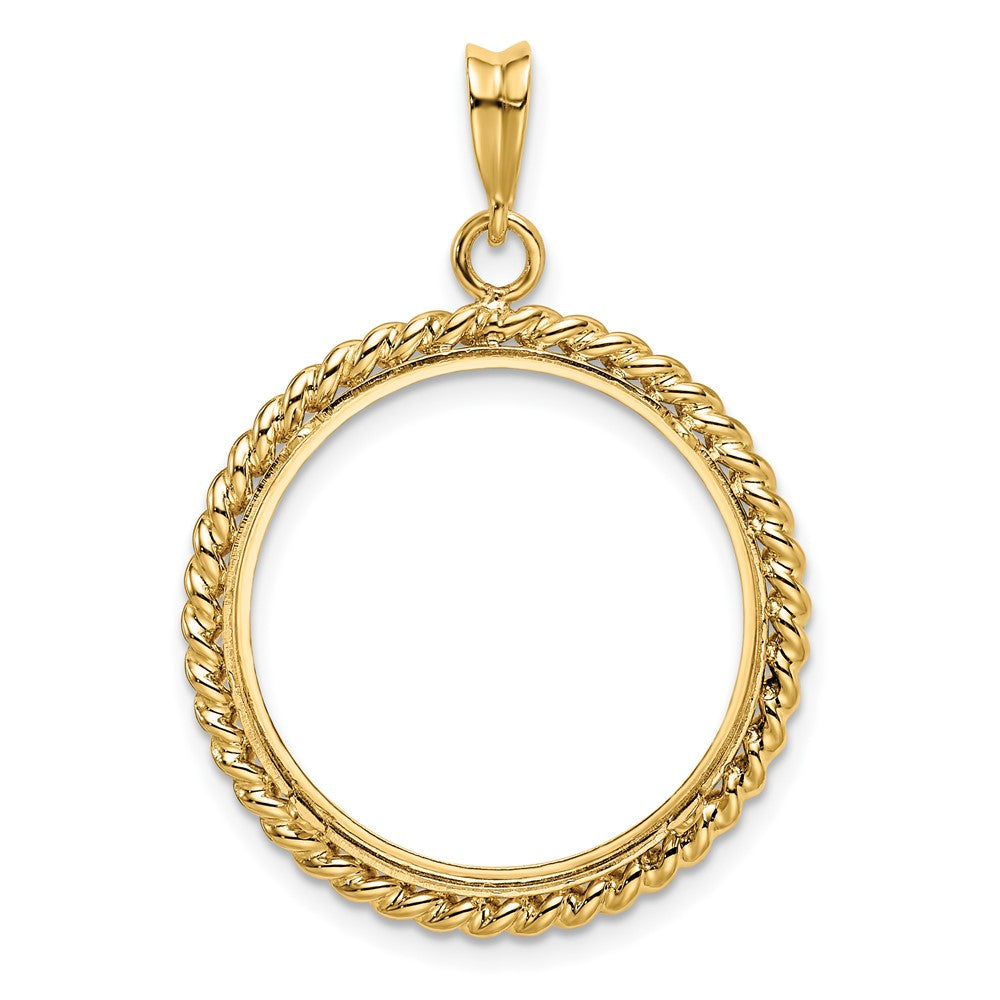 FJC Finejewelers 14 kt Yellow Gold with Twisted Wire 22.0mm Prong Coin Bezel Pendant