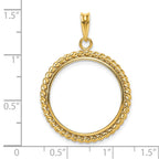 FJC Finejewelers 14 kt Yellow Gold with Twisted Wire 22.0mm Prong Coin Bezel Pendant