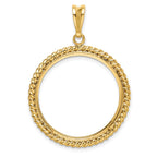 FJC Finejewelers 14 kt Yellow Gold with Twisted Wire 27.0mm Prong Coin Bezel Pendant