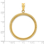 FJC Finejewelers 14 kt Yellow Gold with Twisted Wire 32.0mm Prong Coin Bezel Pendant