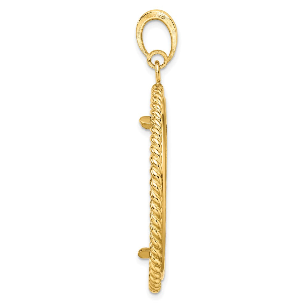 FJC Finejewelers 14 kt Yellow Gold with Twisted Wire 32.0mm Prong Coin Bezel Pendant