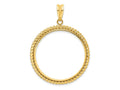 FJC Finejewelers 14 kt Yellow Gold with Twisted Wire 32.0mm Prong Coin Bezel Pendant