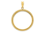 FJC Finejewelers 14 kt Yellow Gold with Twisted Wire 32.0mm Prong Coin Bezel Pendant
