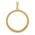 FJC Finejewelers 14 kt Yellow Gold with Twisted Wire 32.7mm Prong Coin Bezel Pendant