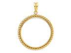 FJC Finejewelers 14 kt Yellow Gold with Twisted Wire 32.7mm Prong Coin Bezel Pendant