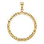 FJC Finejewelers 14 kt Yellow Gold with Twisted Wire 34.2mm Prong Coin Bezel Pendant