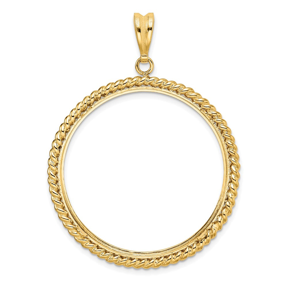 FJC Finejewelers 14 kt Yellow Gold with Twisted Wire 34.2mm Prong Coin Bezel Pendant