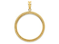 FJC Finejewelers 14 kt Yellow Gold with Twisted Wire 34.2mm Prong Coin Bezel Pendant