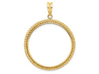 FJC Finejewelers 14 kt Yellow Gold with Twisted Wire 34.2mm Prong Coin Bezel Pendant