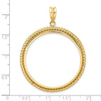 FJC Finejewelers 14 kt Yellow Gold with Twisted Wire 38.1mm Prong Coin Bezel Pendant