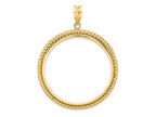 FJC Finejewelers 14 kt Yellow Gold with Twisted Wire 38.1mm Prong Coin Bezel Pendant