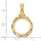 FJC Finejewelers 14 kt Yellow Gold Twisted Ribbon 16.5mm x 1.35mm Screw Top Coin Bezel Pendant