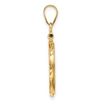 FJC Finejewelers 14 kt Yellow Gold Twisted Ribbon 16.5mm x 1.35mm Screw Top Coin Bezel Pendant