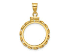 FJC Finejewelers 14 kt Yellow Gold Twisted Ribbon 17.8mm x 1.35mm Screw Top Coin Bezel Pendant
