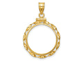 FJC Finejewelers 14 kt Yellow Gold Twisted Ribbon 18.0mm x 1.35mm Screw Top Coin Bezel Pendant