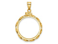 FJC Finejewelers 14 kt Yellow Gold Twisted Ribbon 21.6mm x 1.7mm Screw Top Coin Bezel Pendant