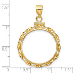 FJC Finejewelers 14 kt Yellow Gold Twisted Ribbon 22.0mm x 1.9mm Screw Top Coin Bezel Pendant