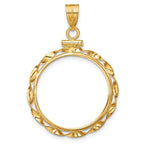 FJC Finejewelers 14 kt Yellow Gold Twisted Ribbon 22.0mm x 1.9mm Screw Top Coin Bezel Pendant