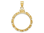 FJC Finejewelers 14 kt Yellow Gold Twisted Ribbon 22.0mm x 1.9mm Screw Top Coin Bezel Pendant