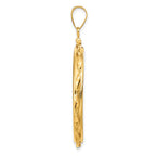 FJC Finejewelers 14 kt Yellow Gold Twisted Ribbon 34.2mm x 2.85mm Screw Top Coin Bezel Pendant
