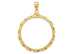 FJC Finejewelers 14 kt Yellow Gold Twisted Ribbon 34.2mm x 2.85mm Screw Top Coin Bezel Pendant