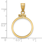 FJC Finejewelers 14 kt Yellow Gold Polished 18.0mm x 1.35mm Screw Top Coin Bezel Pendant