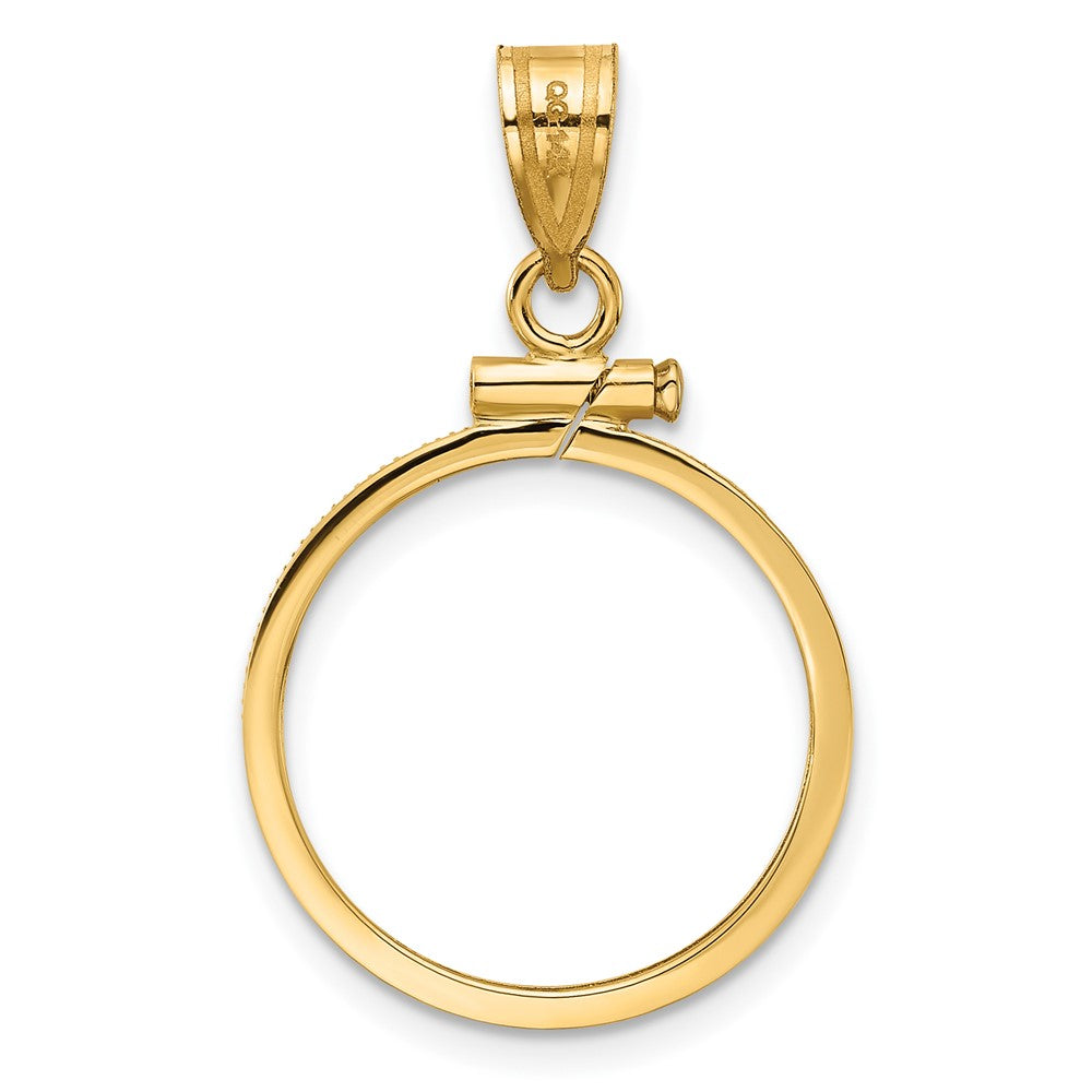 FJC Finejewelers 14 kt Yellow Gold Polished 18.0mm x 1.35mm Screw Top Coin Bezel Pendant