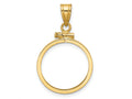 FJC Finejewelers 14 kt Yellow Gold Polished 18.0mm x 1.35mm Screw Top Coin Bezel Pendant