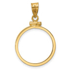 FJC Finejewelers 14 kt Yellow Gold Polished 20.0mm x 2.1mm Screw Top Coin Bezel Pendant