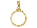 FJC Finejewelers 14 kt Yellow Gold Polished 20.0mm x 2.1mm Screw Top Coin Bezel Pendant