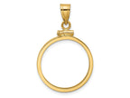 FJC Finejewelers 14 kt Yellow Gold Polished 20.0mm x 2.1mm Screw Top Coin Bezel Pendant