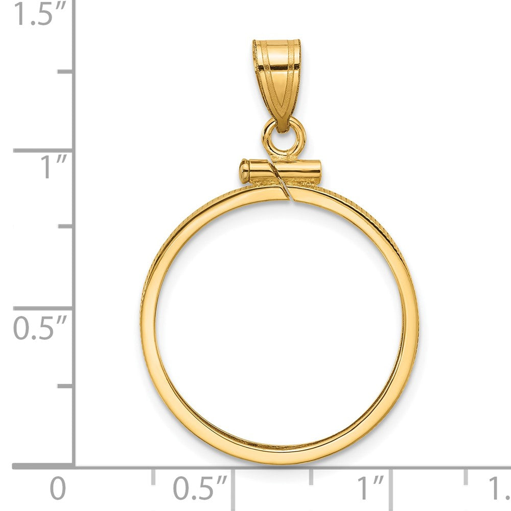 FJC Finejewelers 14 kt Yellow Gold Polished 21.6mm x 1.7mm Screw Top Coin Bezel Pendant